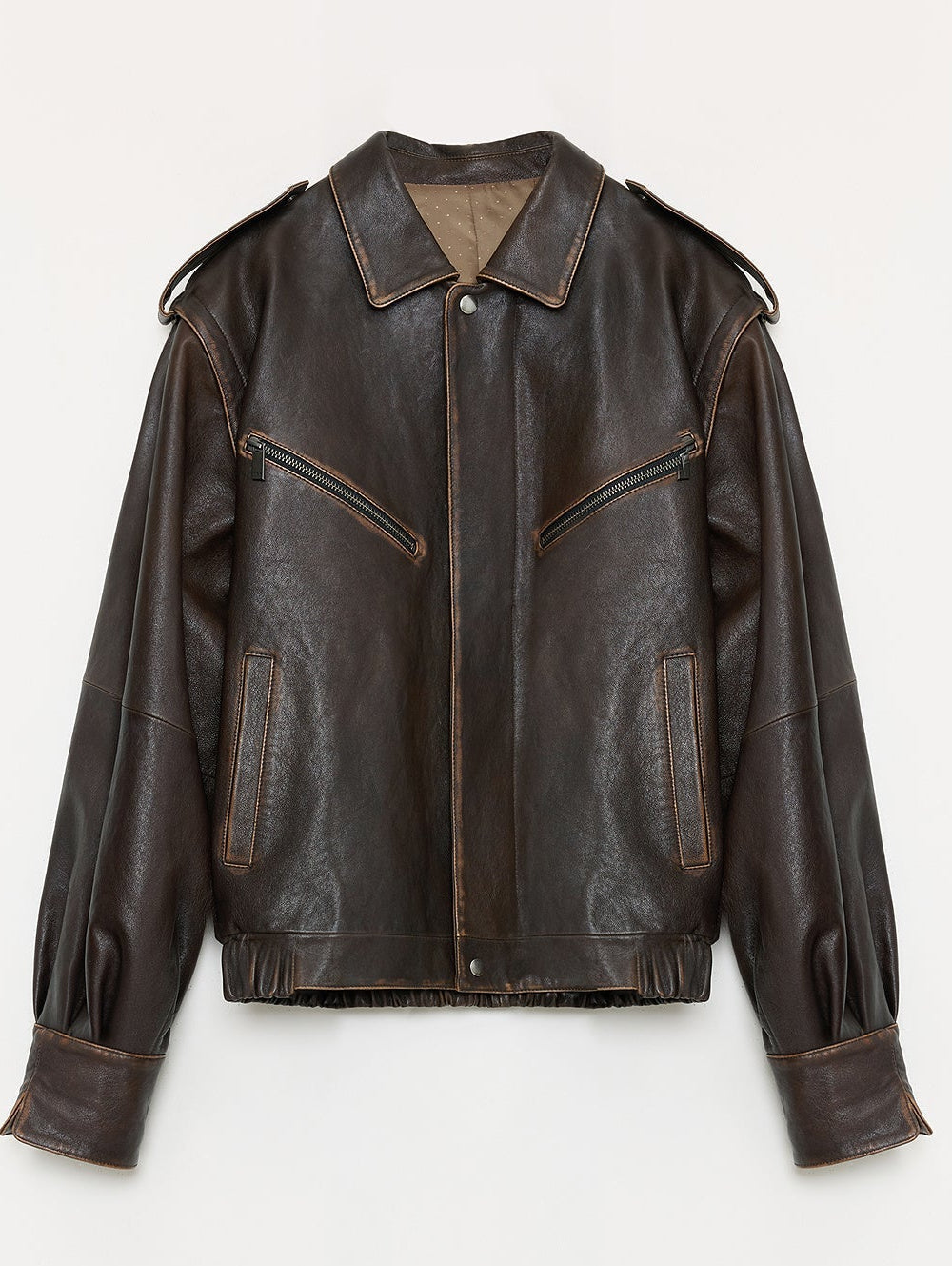 Fireladyfur Women's Two-Way Genuine Leather Jacket with Removable Sleeves"Barn Feelings"-5