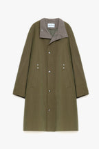 "Urban Island" Retro Plaid Mid-Length Workwear Lapel Trench Coat-5