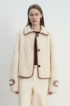 "Modern Milk Cafe" imported Hill fur merino sheepskin fur jacket-0