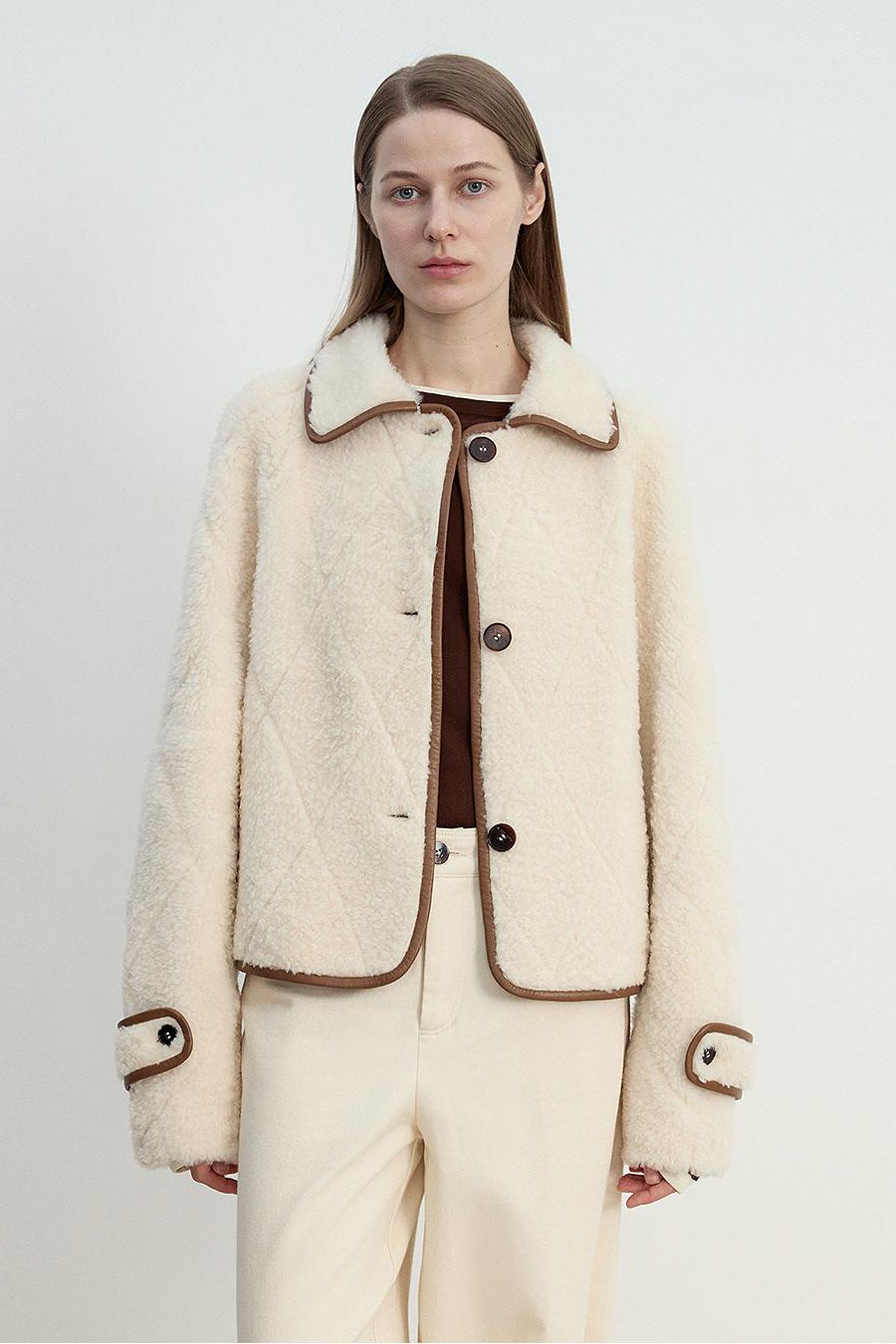 "Modern Milk Cafe" imported Hill fur merino sheepskin fur jacket-0