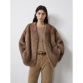 Louvre Mink V-Neck Jacket-5