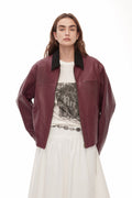 High Street Casual New Zealand Imported Sheepskin Wide Shoulder Genuine Leather Workwear Jacket Leather Jacket Autumn “Light Chaser”-5