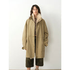 Fireladyfur Women's Detachable Goose Down Parka "Cool Denim"-0