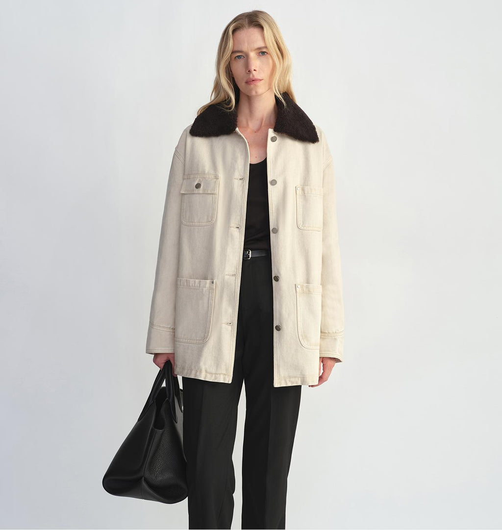 Fireladyfur Women's Goose Down Detroit Jacket with Merino wool Collar-0