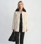 Fireladyfur Women's Goose Down Detroit Jacket with Merino wool Collar-0