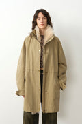 Women's Denim Down Parka with Detachable Hood & 90% Goose Down - Workwear Style "Cool Denim Fabric"