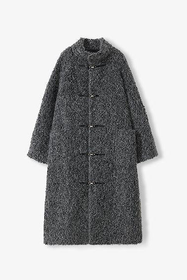 "Parisian Affair"Circle Long Fur Toggle Coat for Women-5