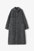 "Parisian Affair"Circle Long Fur Toggle Coat for Women-5