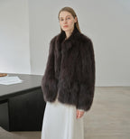 "Long Nocturne" imported fox fur retro short coat for women-5