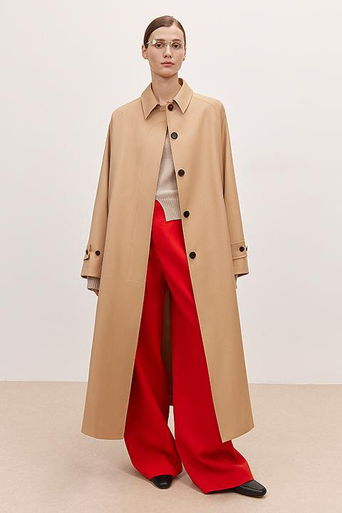 Women's Trench Coat Mid-Length British Wool Blend Petite-Friendly Overcoat "Fragrant Moment"-5