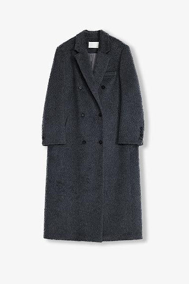 "Opium Nights"Women's Double-Breasted Blazer Coat with Straight Shoulders-4