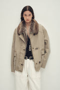 Women's Goose Down Fur Parka with Detachable Raccoon Fur Hood“Hearthside Simmer”