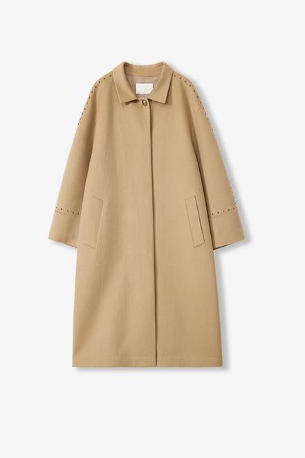 "Dream of Champs Elysees" riveted lapel wool coat women's autumn and winter coat-6