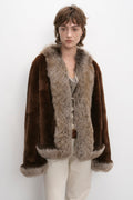 Paris pictorial Vintage two-tone fox fur collar soft otter fur jacket-5