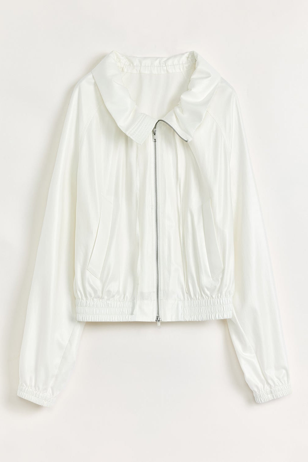 "Front Page Daily" drawstring raglan sleeve straight collar jacket summer-5