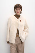 "Urban Home" Imported Merino Wool Fur Sheepskin Jacket for Women-0