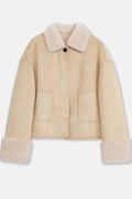 Fireladyfur Women's Faux Leather Shearling Jacket - Long Wool Suede Coat Winter Style-1