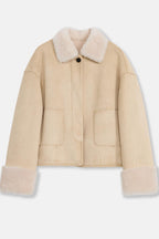 Fireladyfur Women's Faux Leather Shearling Jacket - Long Wool Suede Coat Winter Style-1