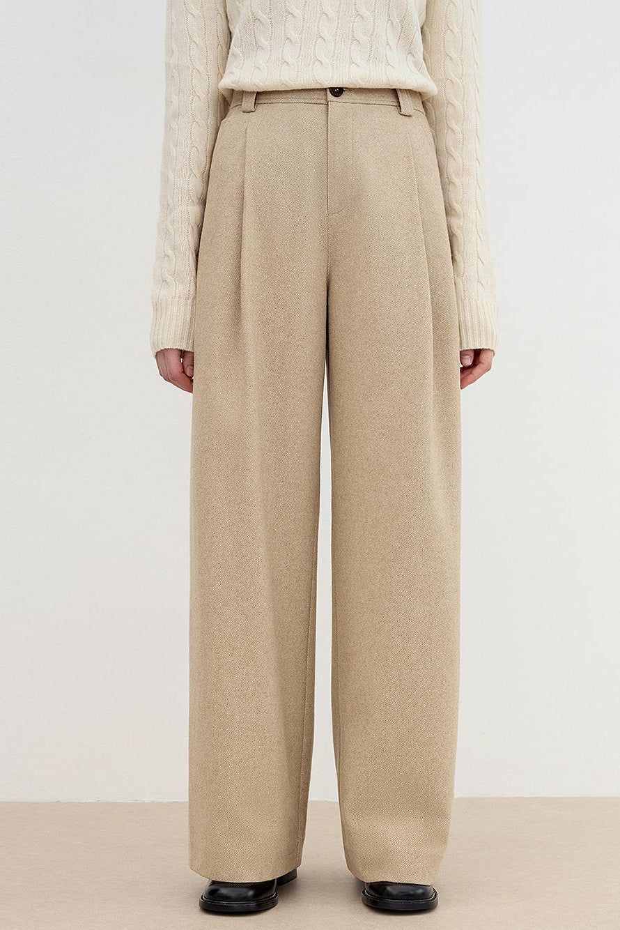 "Leisure Moments" classic low-waisted loose casual straight pants exquisite fashion sense casual pants for women-5