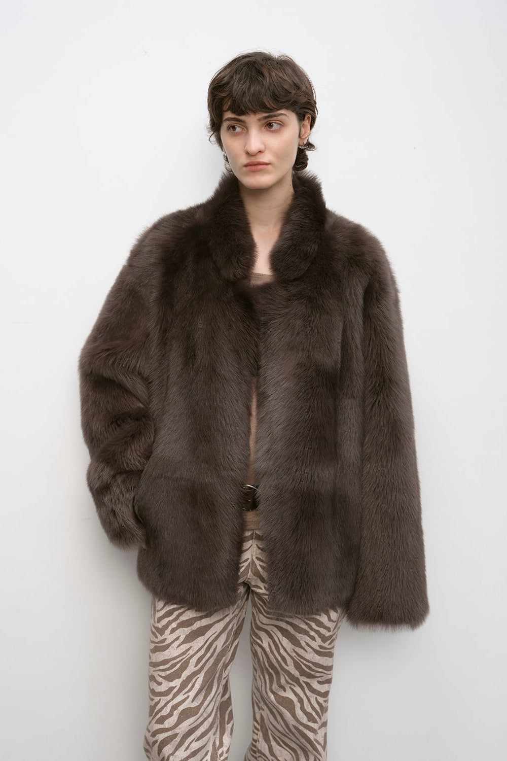 "Heartbeat Mark" Tuscany sheepskin women's short fur coat-5