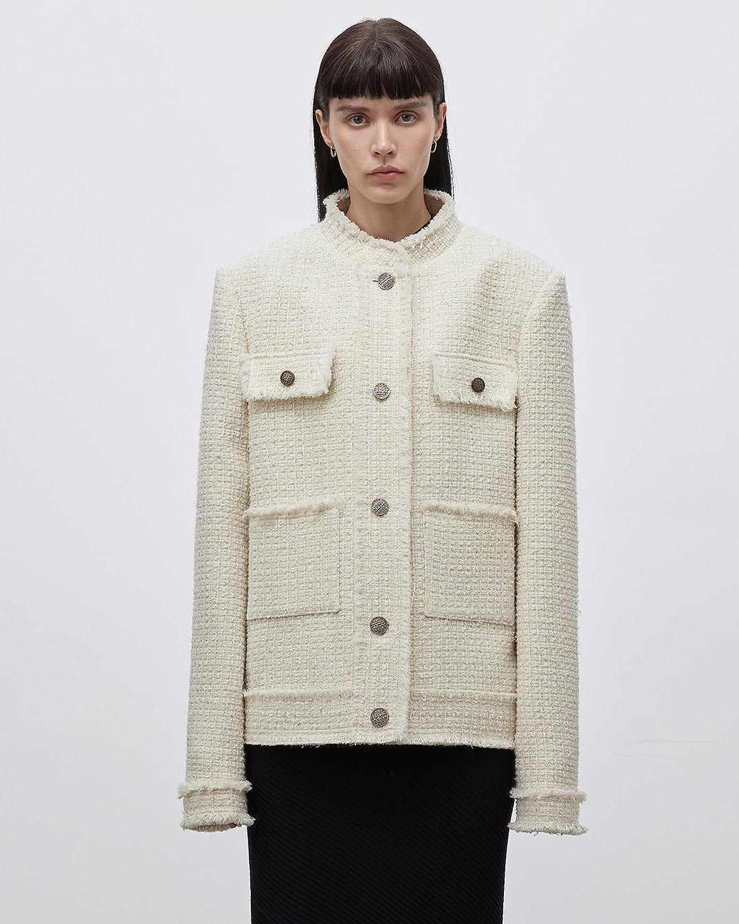 Heavy wool wool edged exquisite high-end small fragrant style jacket for women-0