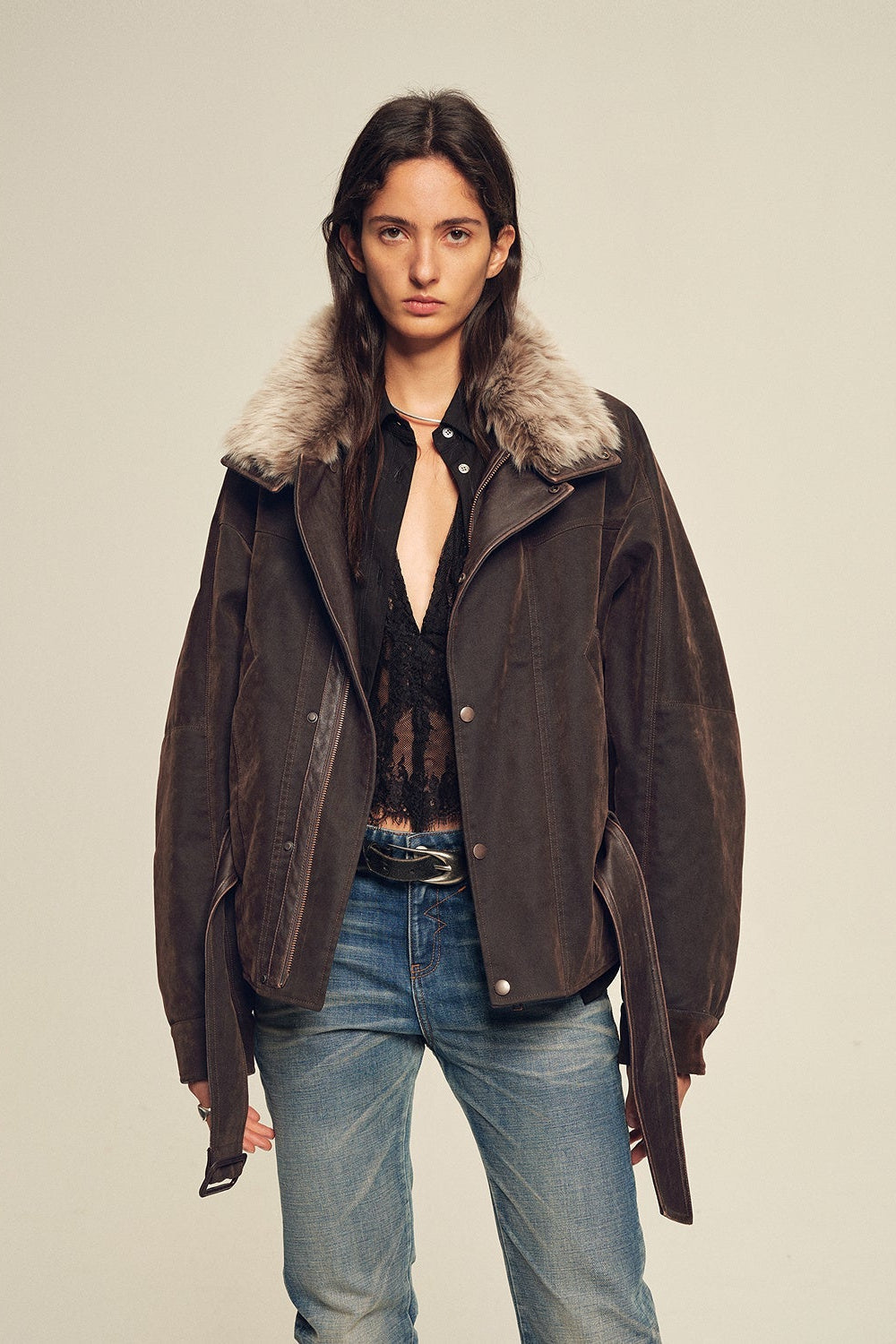 Firelady Fur Women's Goose Down Parka Coat with Detachable Toscana Shearling Fur Collar“Modern Traveler”-0