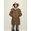 Firelady Fur Women’s Merino Sheepskin Parka with Fur Hood – Real Fur Cow Print Coat"Wild Heartbeat"-0