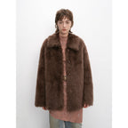 "Autumn Exclusive" Imported Tuscan sheepskin short lapel fur coat-6