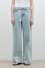 "Mint Flavor" High Waist Wide Leg Loose Washed Jeans Women-5