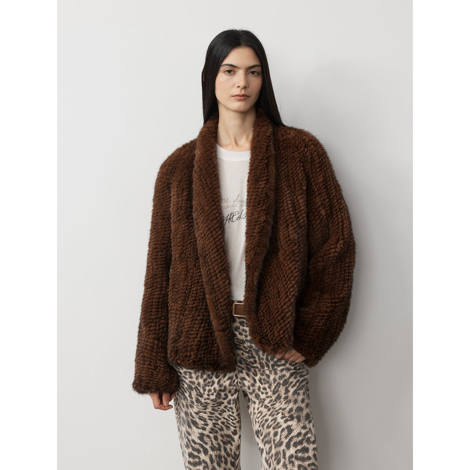 Dream Traveler Mink Vintage Light Luxury Texture Three-dimensional Silhouette Knitted Mink Coat-5