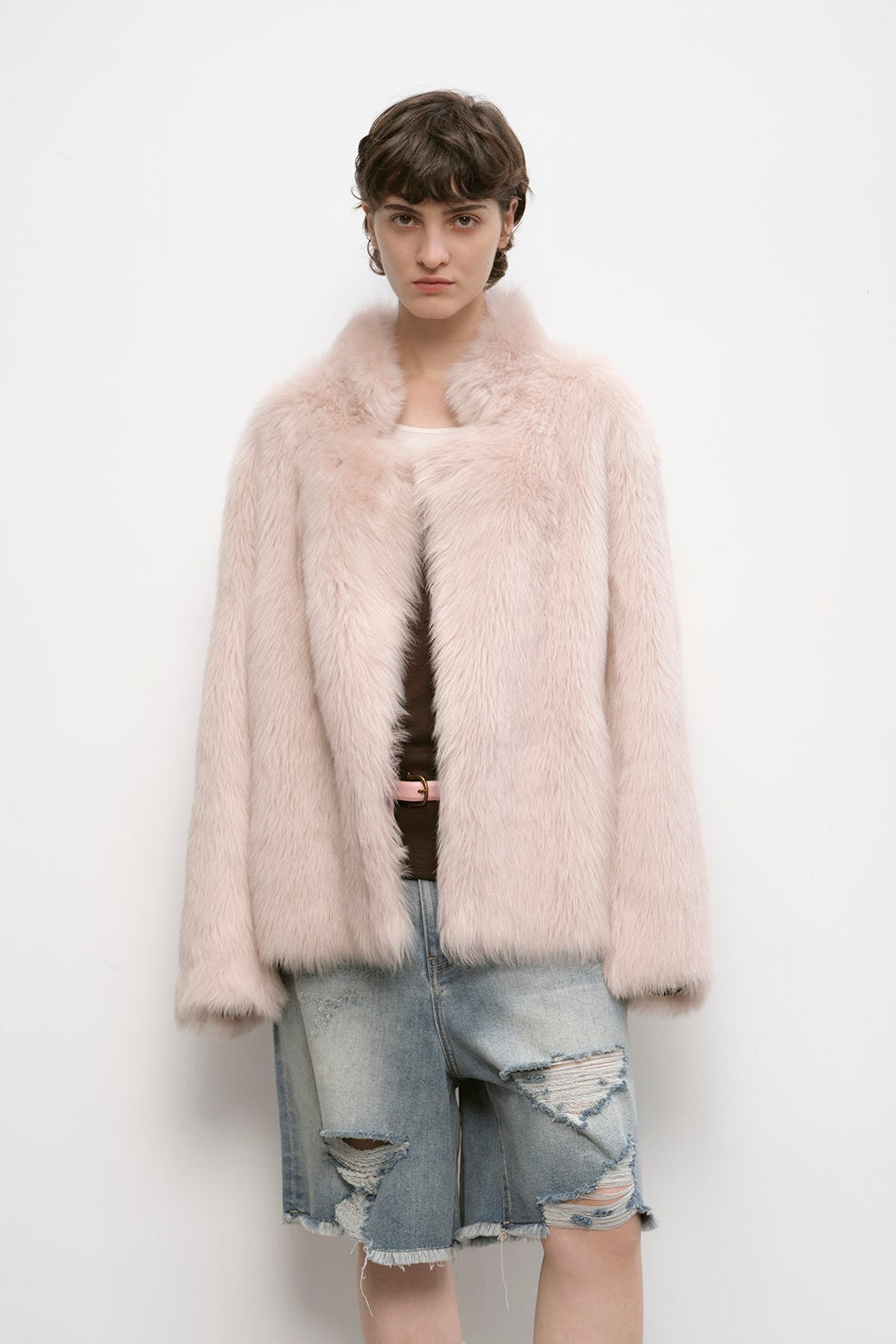 "Heartbeat Mark" Tuscany sheepskin women's short fur coat-4