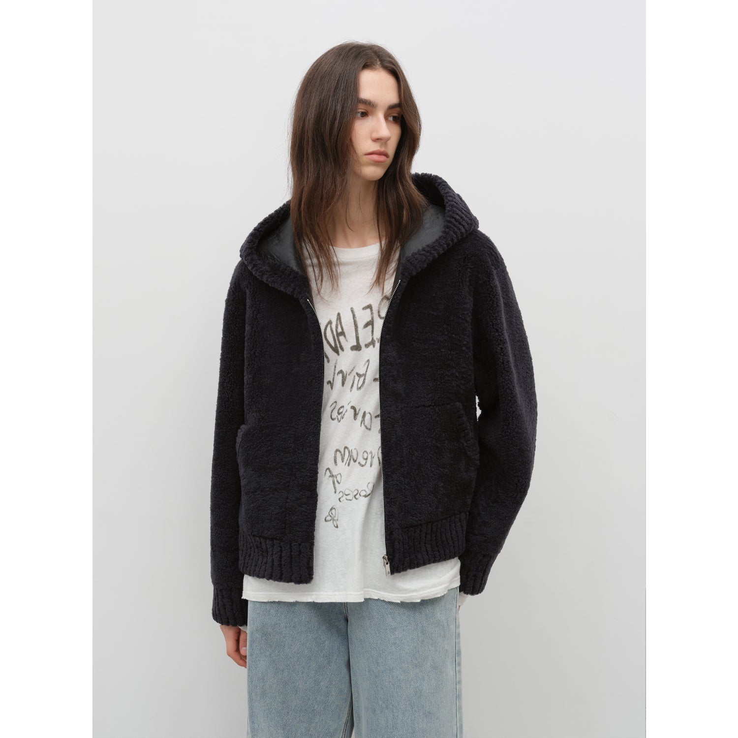 Fireladyfur Women's Hooded Merino Sheepskin Jacket“Bad boy”-5