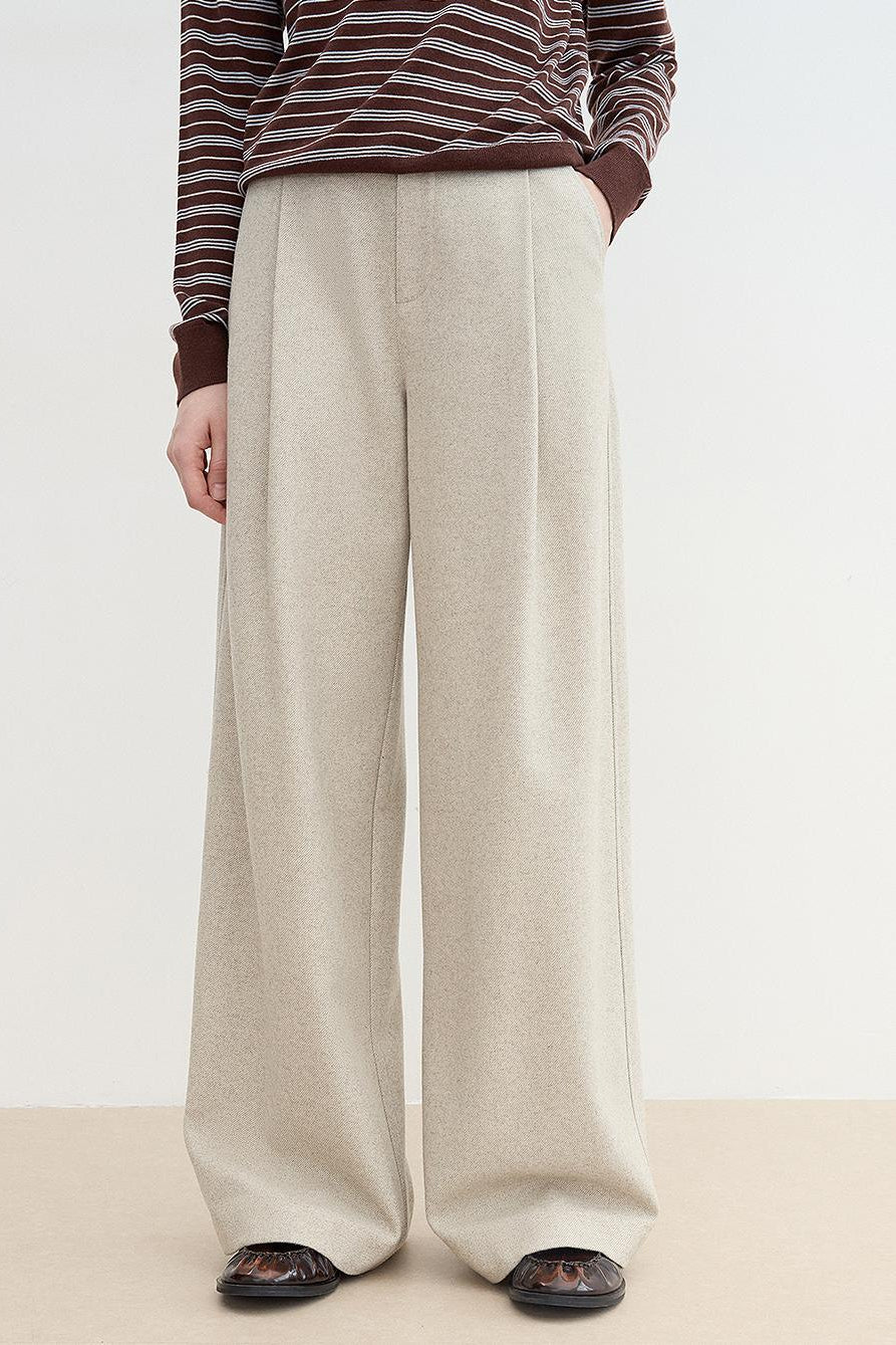 "Leisure Moments" classic low-waisted loose casual straight pants exquisite fashion sense casual pants for women-1