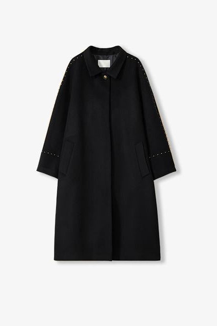 "Dream of Champs Elysees" riveted lapel wool coat women's autumn and winter coat-5