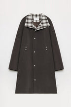 "Urban Island" Retro Plaid Mid-Length Workwear Lapel Trench Coat-6