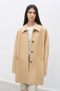 Limited Edition Waxed Goat Leather/Retro Casual Lapel Mid-Length Leather Jacket “Notting Hill Diary”-6