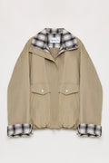 Fireladyfur Women's Retro Plaid Cotton Short Jacket | Loose Fit "Monsoon Climate"-5