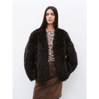 Fireladyfur Women's Black Sheepskin Jacket with Tuscan Fur"My Little Curly"-2