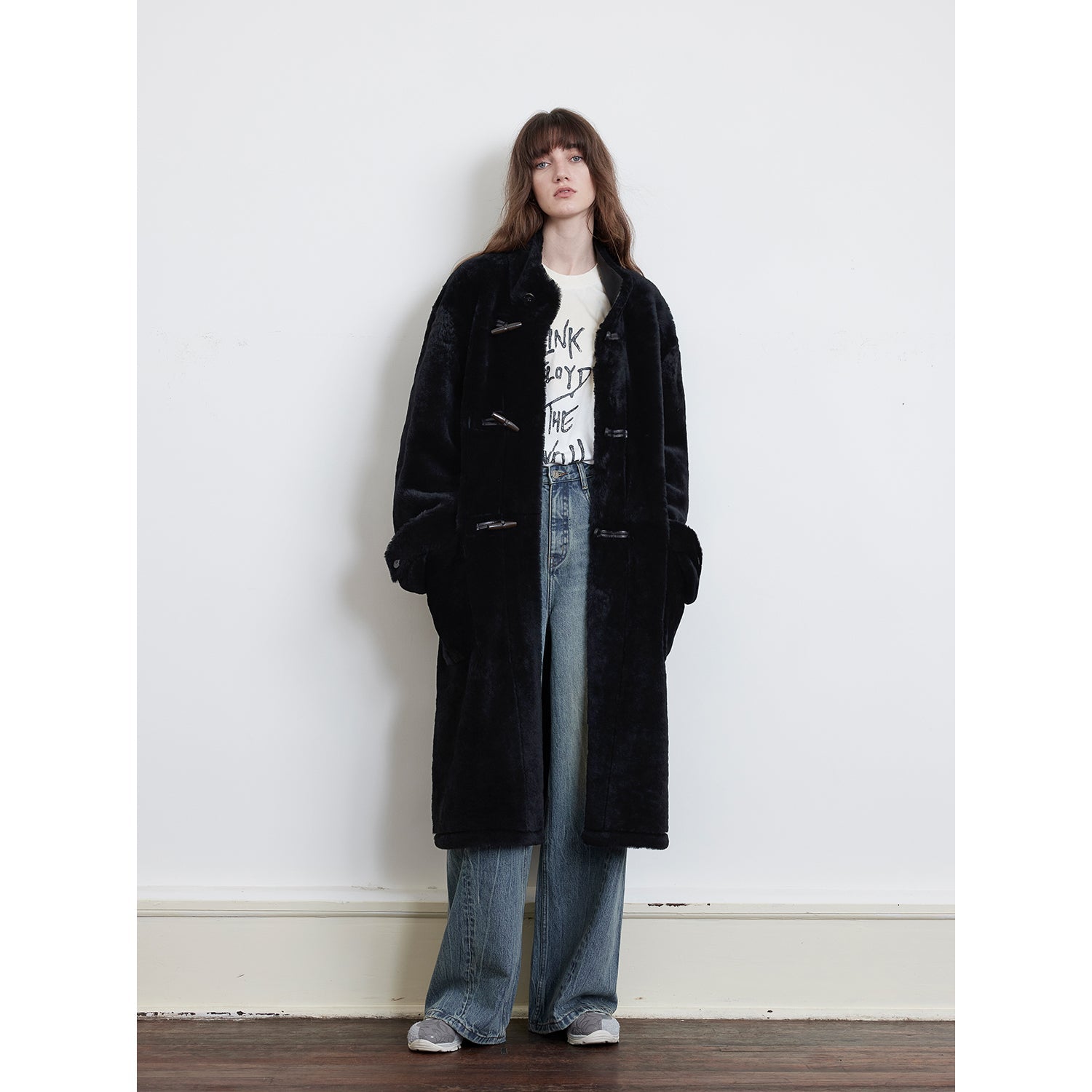 Fireladyfur Women's Long Sheepskin Jacket with Stand Collar“Dreamer”-8