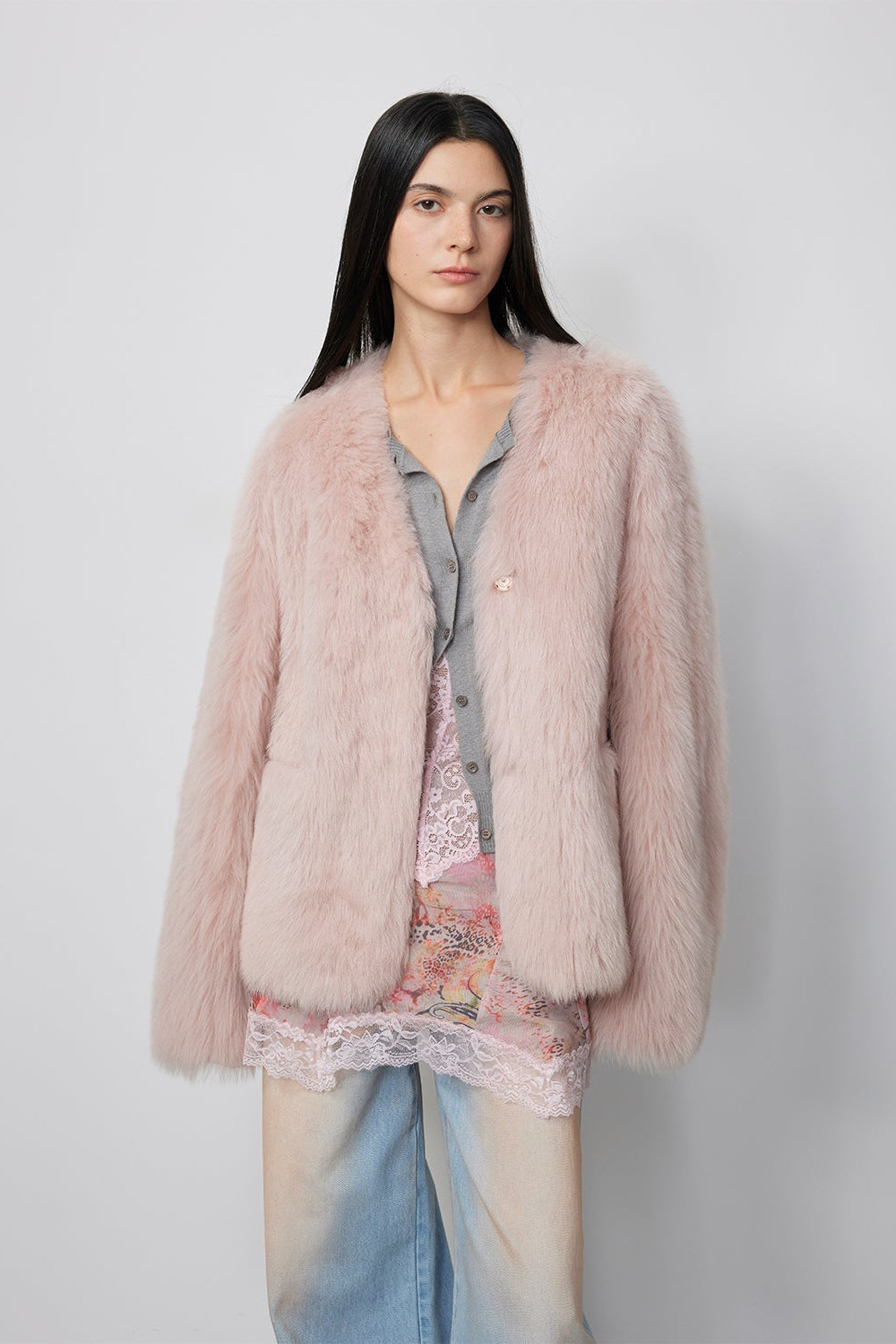Fireladyfur Women's Pink Tuscan Sheepskin Coat“Babylon Phantom Nights”-0