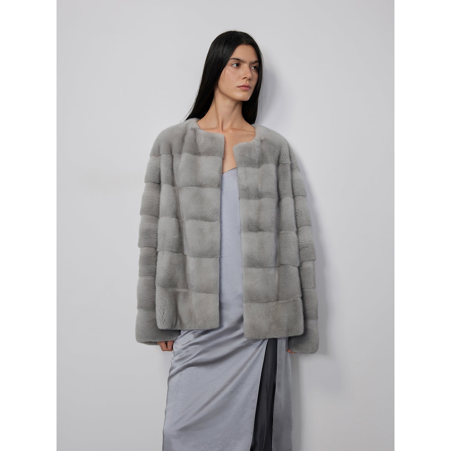 Vintage Clock Velvet Mink Fur Coat Winter-3