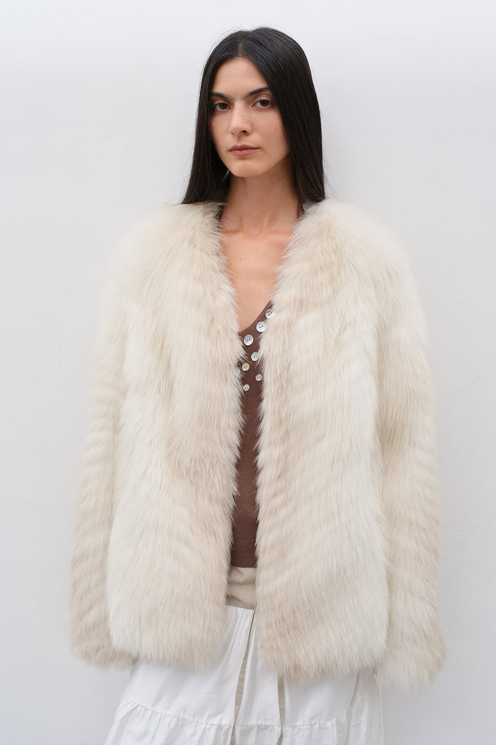 Yukino Dream Imported Colorful Fox Fur Coat from Finland-4