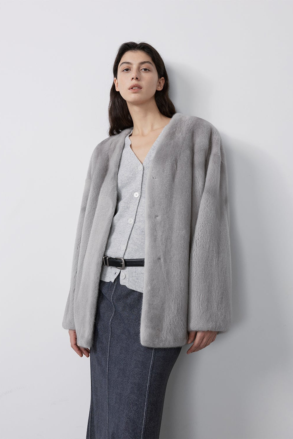 Swiss Snow Mink Velvet Fur Coat-6