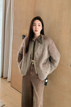 Fireladyfur Women's Pink Tuscan Sheepskin Coat“Babylon Phantom Nights”-8