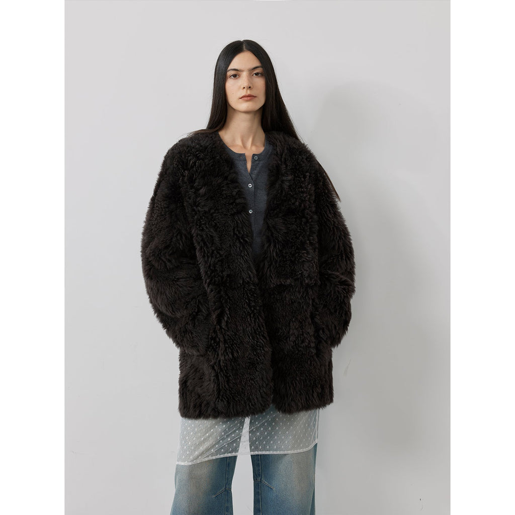 Fireladyfur Women's Tuscan Sheepskin Winter Coat“Peach Oolong”-0