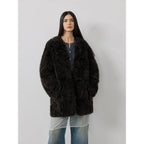 Fireladyfur Women's Tuscan Sheepskin Winter Coat“Peach Oolong”-0