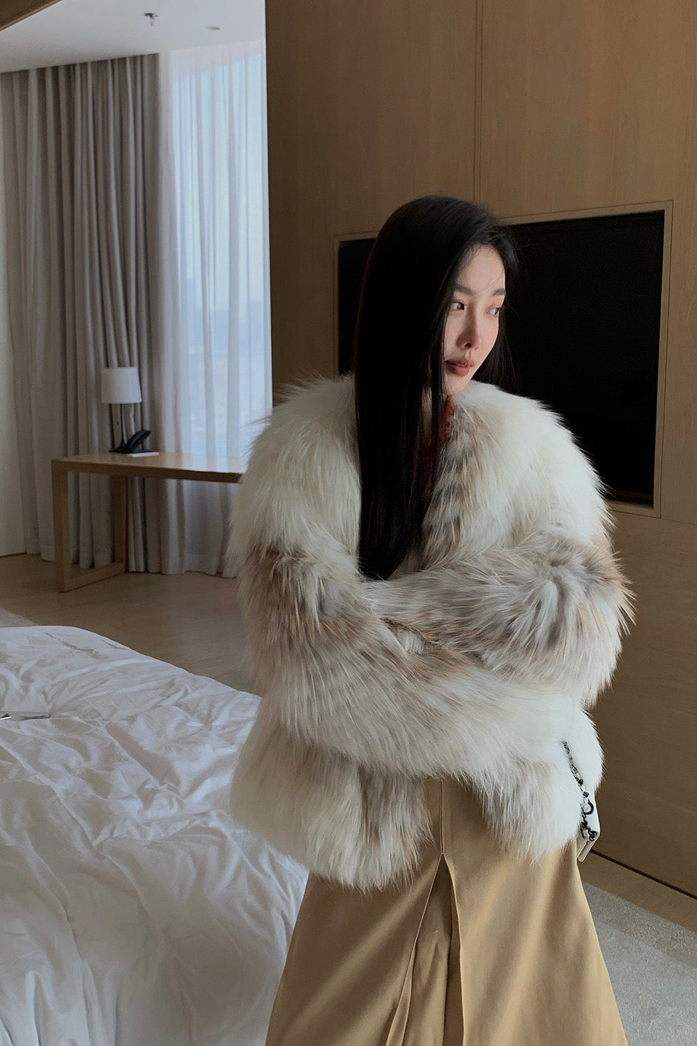 Yukino Dream Imported Colorful Fox Fur Coat from Finland-5