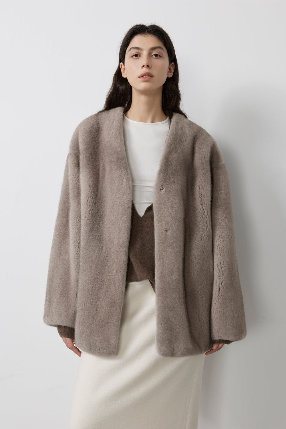 Swiss Snow Mink Velvet Fur Coat-7