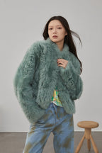 Fireladyfur Women's Tuscan Sheepskin Coat“Morning Mist Fairy”-4
