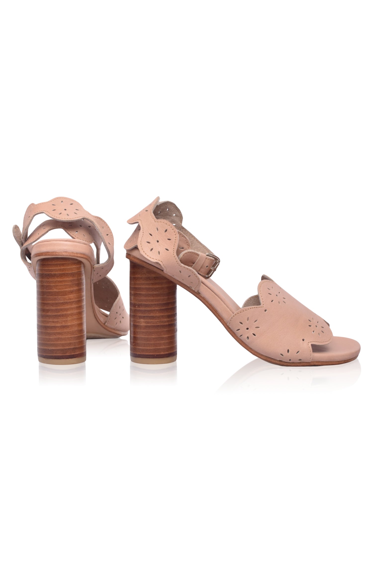 Sakura Block Heel Leather Sandals (Sz. 7)-2